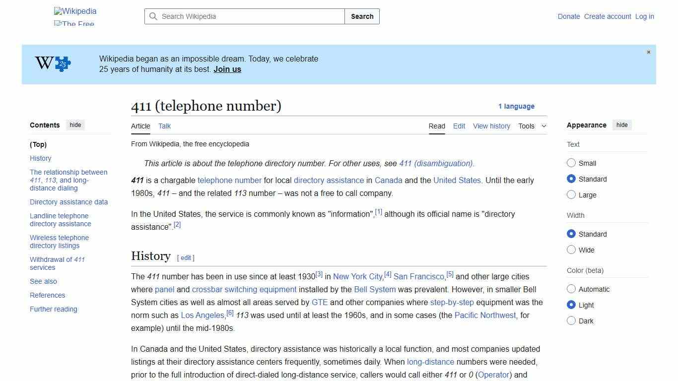 411 (telephone number) - Wikipedia